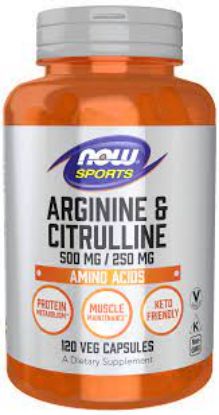 Picture of ARGININE & CITRULLINE 500/250MG 120 VEG. CAP (NOW)