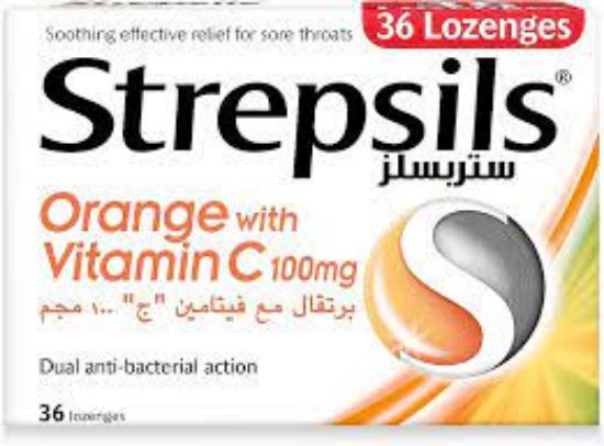 Picture of STREPSILS ORANGE WITH VITAMIN C 24 LOZENGES