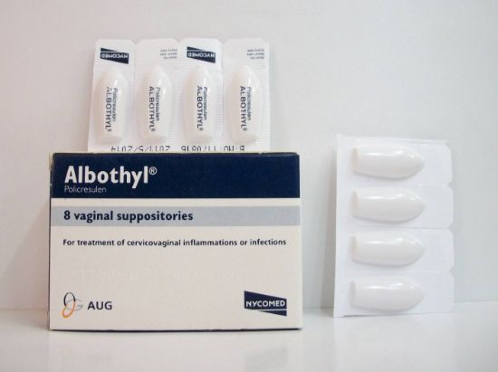 Picture of ALBOTHYL 90MG 8 VAG. SUPP