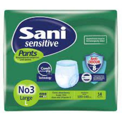 Picture of Sani Sensitive Adult Diapers Pants Size 2X Large 14 Pieces