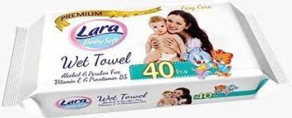 Picture of Lara Care Wet Towel Family Alcohol & Paraben Free-40 Pieces