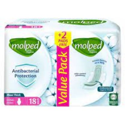 Picture of Molped Antibacterial Protection Extra Long Pads - Maxi Thick, 26 Pieces