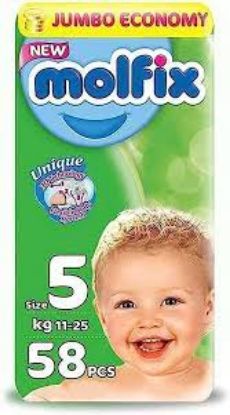 Picture of Molfix Diapers Jumbo Pack - Size 5 - Economy Pack 58 Pieces
