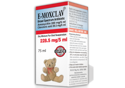 Picture of E-MOXCLAV 228.5MG DRY SUSP. 75 ML