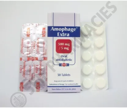 Picture of AMOPHAGE EXTRA 5/500MG 30 TAB